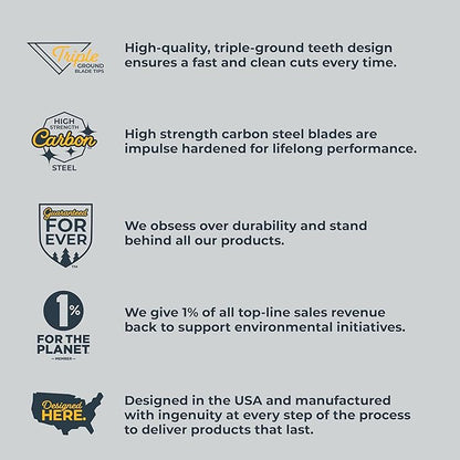 Woodland Tools Super Duty D-Handle Pruning Saw – Curved Tree Saw with Hardened Steel Blade, Aggressive Teeth, Non Slip Grip – Manual Tool for Limb Cutting, Branch Removal, and Yard Work