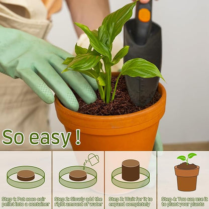 Halatool 100pcs 30mm Organic Coconut Coir Pellets Soil for Seed Starter, Compressed Coco Coir Potting Soil for Growing Vegetables, Fruits, Flowers