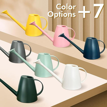 Watering Can for Indoor Outdoor Plants, Modern Small Watering Cans with Removable Nozzle, Long Spout Watering Can for Indoor Bonsai Plants Garden Flowers 1/2 Gallon 1.8L 60OZ (Yellow)