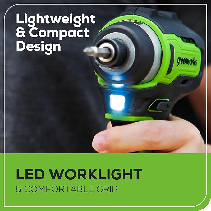 Greenworks 24V Brushless 1950 in./lbs Impact Driver, 1/4-inch Hex Variable Speed, Tool Only