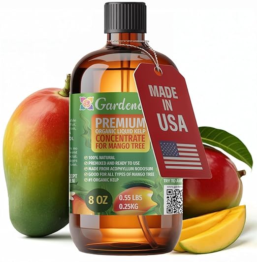 GARDENERA Premium Organic Seaweed & Kelp Superfood for Mango Trees Plants - 8 oz - Liquid Kelp Fertilizer Concentrate (Makes 45 Gallons)