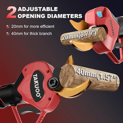 Cordless Electric Pruning Shears, 1.6" Cutting Diameter Power Pruner, Brushless Branch Cutter with LCD Display, Dual 2.0Ah 21V Battery Powered Trimming Scissors for Gardening Tree Pruning