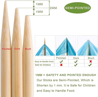 200 PCS Bamboo Marshmallow Roasting Sticks, SMores Skewers for Fire Pit, Extra Long 14 Inch Heavy Duty 4mm Thick Wooden SMores Sticks for Open Fire Pits Roaster Barbecue Hot Dog Camping Kebab Sausage