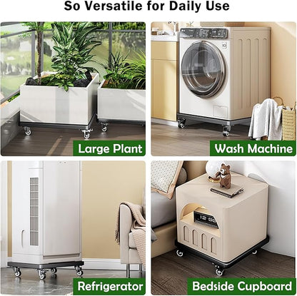 20" Square Plant Caddy with Wheels Heavy Duty,Large Metal Plant Caddy Indoor Outdoor Use,Rolling Plant Dolly with Industrial Casters,Black Plant Tray for Large Planters Pots,2-Pack