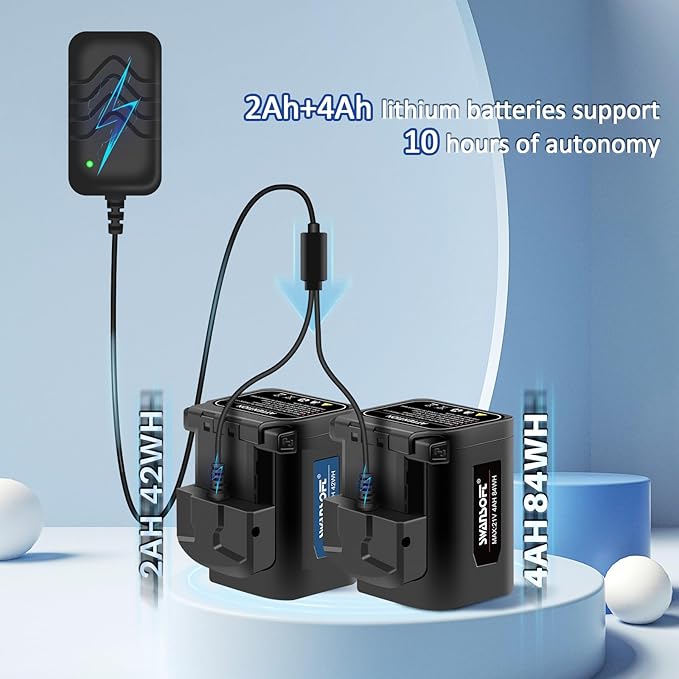 SWANSOFT Electric Pruning Shears, 1.57 inch Cutting Diameter Cordless Electric Pruners Shears Battery Powered, 1050W Tree Branch Pruner with 2Ah+4Ah Lithium Battery (8605pro)