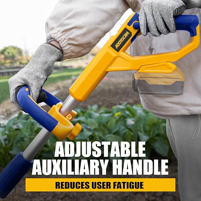 Cordless Tiller Cultivator Compatible with Dewalt 20V Battery(Tool Only), 360RPM Battery Powered Garden Cultivator, 9In Tilling Width & 7In Depth Tiller for Gardening