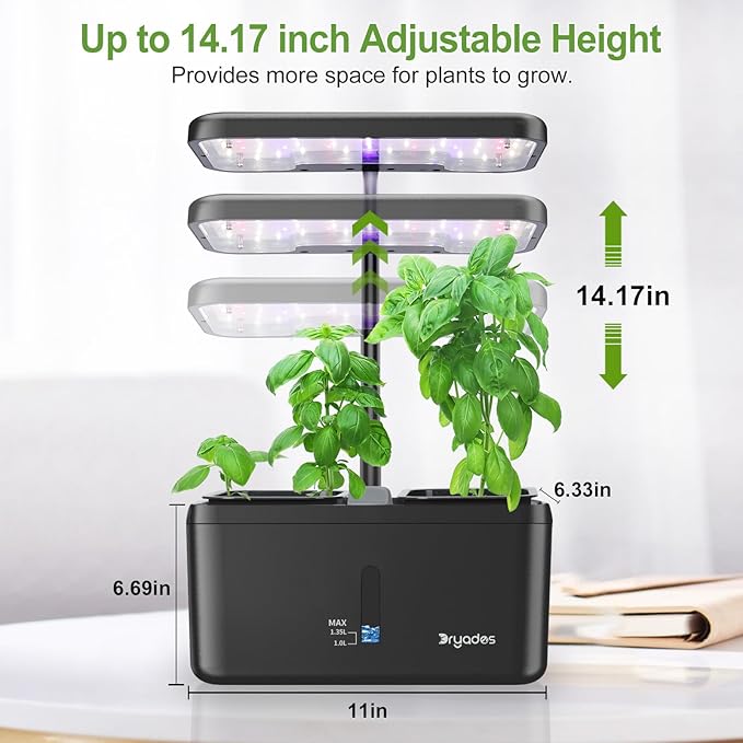 Indoor Garden System 19 Watt LED Growing Light Upgrade 2 Self-Watering Soil-Cultivated Growing Pots Gardening Gifts for Mom Plant Pot for Vegetables Herbs Tomato(No Seeds&Soil)