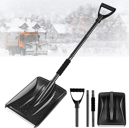 Snow Shovel, Detachable Digging Snow Shovel with D-Grip Handle Durable Beach Snow Shovels for Outdoor Yard Garden Activities