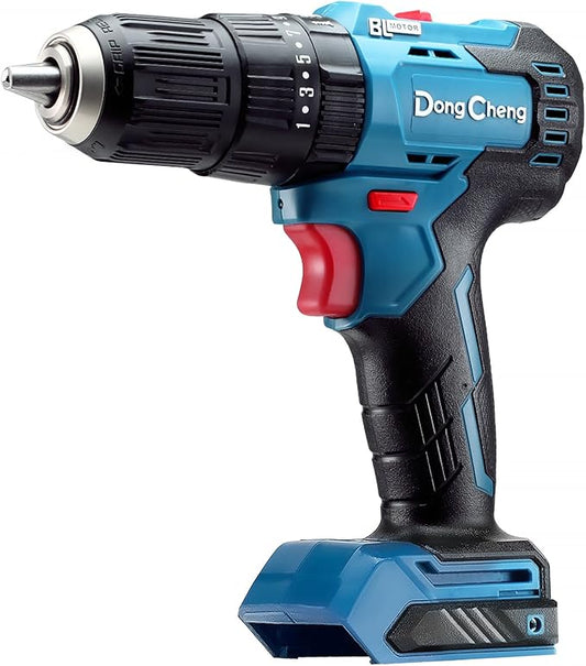 Dong Cheng 20V Brushless Heavy-duty Impact Drill, 443 in-lbs, 27000 BPM, 1/2" Keyless Metal Chuck, 20+1+1 Clutch, Cordless Hammer Drill for Drilling Brick Wall, Metal, Wood, Bare Tool