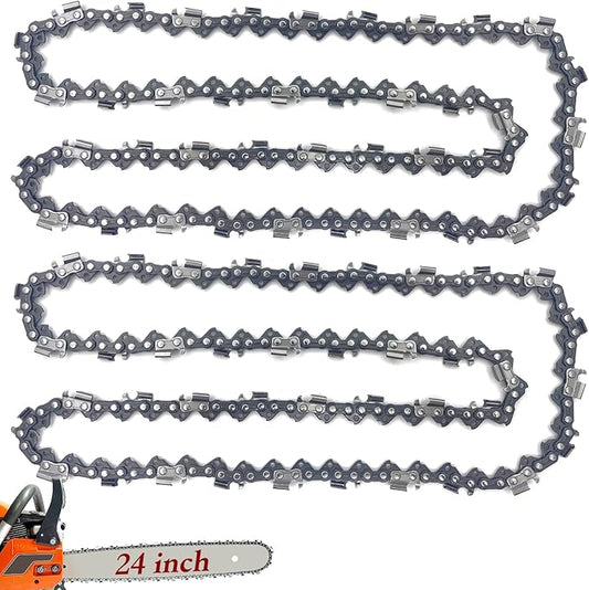 2 Pack Chainsaw Chain Bar Length 24 Inch .050" Gauge 3/8" Pitch 84 Drive Links, Replacement Chains Fit for Husqvarna 460, 460 Rancher, Stihl MS 260, Echo, Poulan, Makita (Chain Length 30.6")