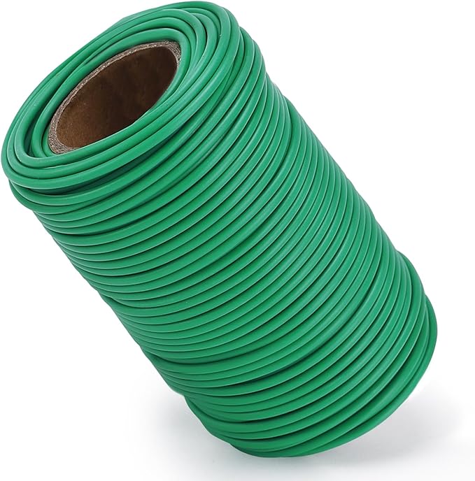 130 Feet Soft Plant Tie Green Twist Garden Ties for Plants Gardening Home Office Organization TPR Garden Ties Supplies with 2.5mm Diameter