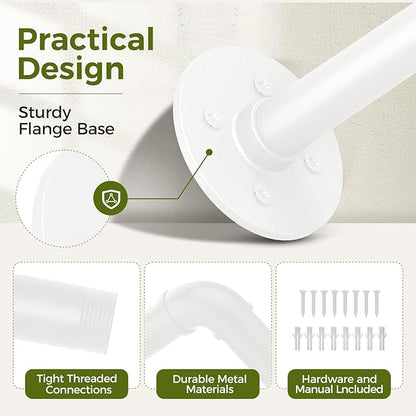 Bamworld Hanging Planters 2PCS for Indoor Plants Hanging Plant Holder Plant Hanger Indoor Ceiling Window Plant Shelves Wall Mount Black Metal Rod(Pot&Plant Not Included) White