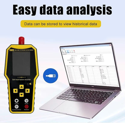 7 in 1 Soil Tester, Nitrogen Phosphorus Potassium NPK Tester, Handheld Soil PH Meter Kit, Temperature, Conductivity, Moisture, EC Meter for Petrochemical, Agriculture - Yellow
