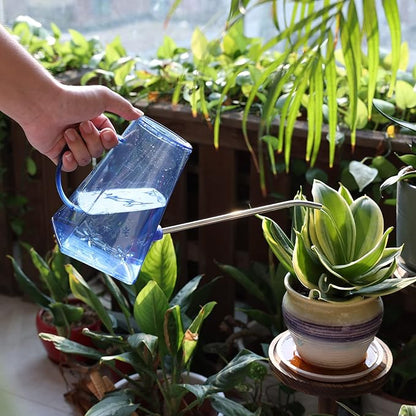 Goowin Watering Can Indoor Plants, Long Spout 47 oz Small Watering Can for Indoor with Bonus 16 oz Spray Bottle & 8.5 oz Squeeze Bottle, Blue