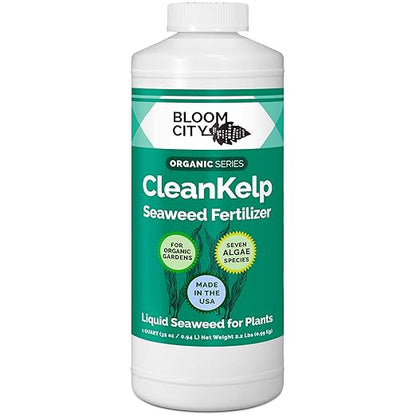 Bloom City Organic Liquid Seaweed and Kelp Fertilizer Supplement, Quart (32 oz) Concentrated Makes 180 Gallons