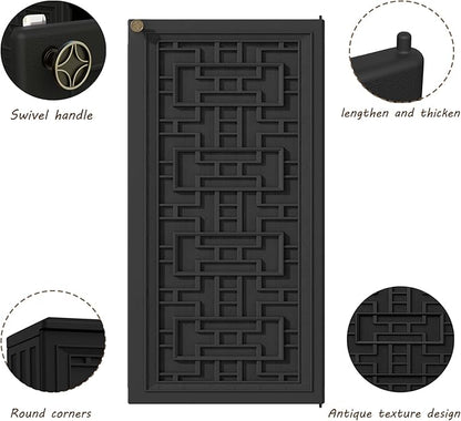 Outdoor Storage Cabinet Waterproof with Shelf,Resin Storage Sheds Outdoor Cabinets for tub towels/chemicals/grill items/Patio/Garden/Backyard, Size 34.3''L*15''W*36.2''H（Black）