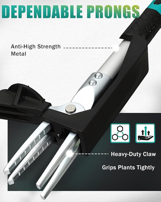 Breeze Touch 39" Weed Pulling Tool, 4-Claw Detachable Weed Puller Tool with Long Handle Adjustable, Heavy Duty Stand Up Weeder Weeding Tool for Lawn, Yard, Garden, Dandelion Picker, Weed Remover