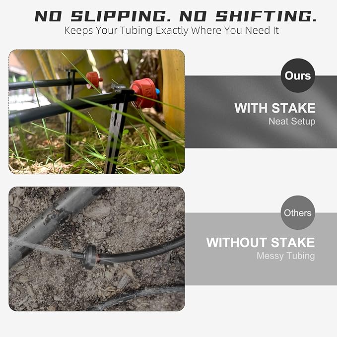 100 Pack Drip Irrigation Stakes for 1/8" to 1/4" Inch Drip Irrigation Tubing Hose Irrigation Support Stakes 5.79" H Suitable for Raising the Height of Drip Emitters/Heads or Drip Irrigation Parts
