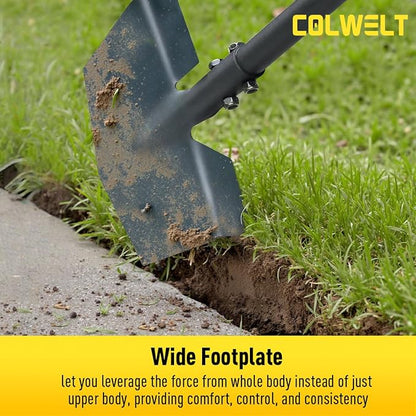 Colwelt Edger Lawn Tool Extra-Tall 52.4'', Garden Edger Chopper with V-Shape Tempered Blade, Half Moon Lawn Edger Tools with XL Solid Steel Handle, Grass Edger Tool Manual for Yard Landscaping Edging