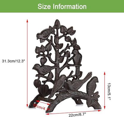 OwnMy Cast Iron Garden Hose Holder Wall Mount Water Hose Hanger for Outside, Heavy Duty Decorative Water Hose Reel Storage Organizer Rack for Outdoor Garden Lawn Yard, 8.7"L x 4.7"W x 12.3"H