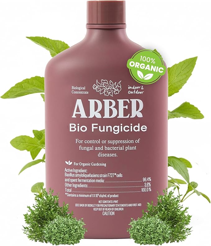 Organic Fungicide for Plants – Liquid Concentrate for Indoor & Outdoor Use; Treats Powdery Mildew, Leaf Spot, Root Rot & Lawn Diseases; Mushroom & Rust Control; Safe Around Kids, Pets & Pollinators