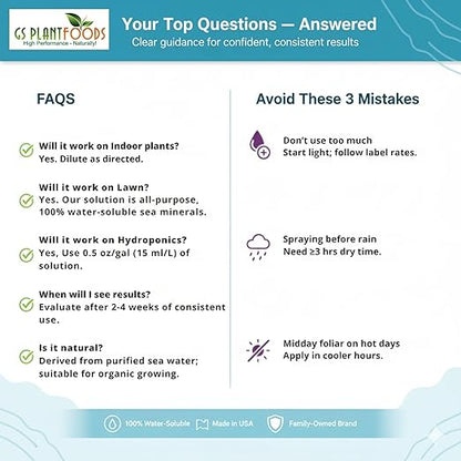 Ocean Magic Sea Mineral Fertilizer by GS Plant Foods(1 Gallon) - Soil Mineral Health Improvement Liquid Concentrate - Sea Minerals for Lawn and Turf, Gardens & House Plants