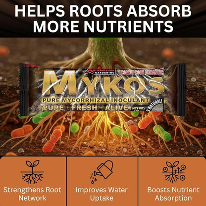 Xtreme Gardening Mykos 100g/3.5oz | Concentrated Mycorrhizal Fungi Root Stimulator for Plants | Organic Mycorrhizae Root Booster for Stronger Roots & Bigger Growth