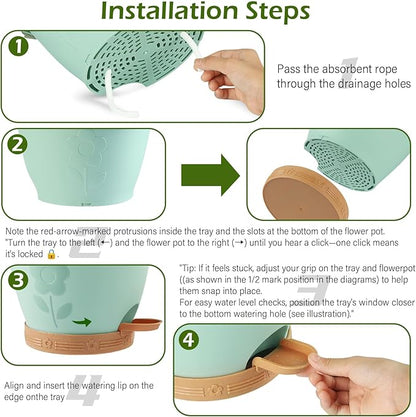 3 Pack Hanging Baskets Set, Hanging Planters for Indoor & Outdoor Plants, Self-Watering Hanging Pots with Removable Tray&Drainage Holes, Flower Pots for Home Garden Decor 10 Inch (Multicolor)