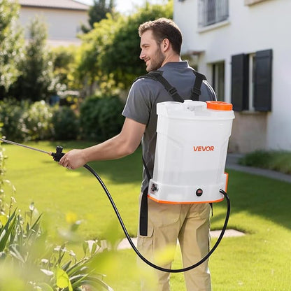 VEVOR Battery Powered Backpack Sprayer, 3.2 Gal Powerful Electric Backpack Sprayer, 2 Retractable Wands & 5 Nozzles, Adjustable 0-90 PSI, 2 Hour Runtime, Portable Weed Sprayers for Yard Garden Lawn