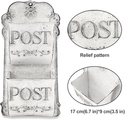 All Chic Outdoor Wall Planters Metal Wall Planter Wall Mounted Planters 2-Tiers White Wall Vase Flower Pot Indoor Outdoor Wall Hanging Planter Shabby Rustic Farmhouse Decor…