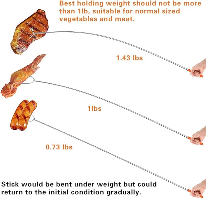 Briout Marshmallow Roasting Sticks 10 Pack Extra Long 45’’ Stainless Telescoping Hot Dog Smores Skewers Kids Safe Barbecue Forks for Campfire, Bonfire and Grill