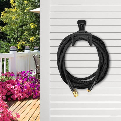 100Ft Non-Expandable Garden Hose, Flexible Water Hose with 10-Pattern Spray Nozzle, Lightweight Hose Pipe, Kink-Free, Leak-Proof, 3/4" Solid Metal Fittings (Black)