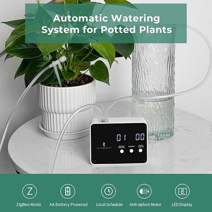 THIRDREALITY Zigbee Smart Watering Kit for Potted Plants, Indoor Plant Watering System, Hub Required, Compatible with Echo Devices with Zigbee Hub Built-in, Home Assistant, SmartThings, Hubitat, Homey