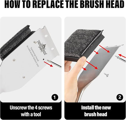 Grill Brush Bristle Free,Unique Steel Fibers Pad [Safe & Efficient] Perfect for Any Grill/Flat Tops Griddles,Safe Grill Cleaner for Outdoor Grill,Gifts for Men/Dad