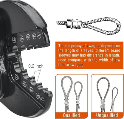 iCrimp Wire Rope Crimping Tool, Wire Rope Swager, Fishing Lines Crimping, for 1/64-inch to 3/16-inch Aluminum Oval Sleeves, Stop Sleeves, Loop Sleeves and Ferrules