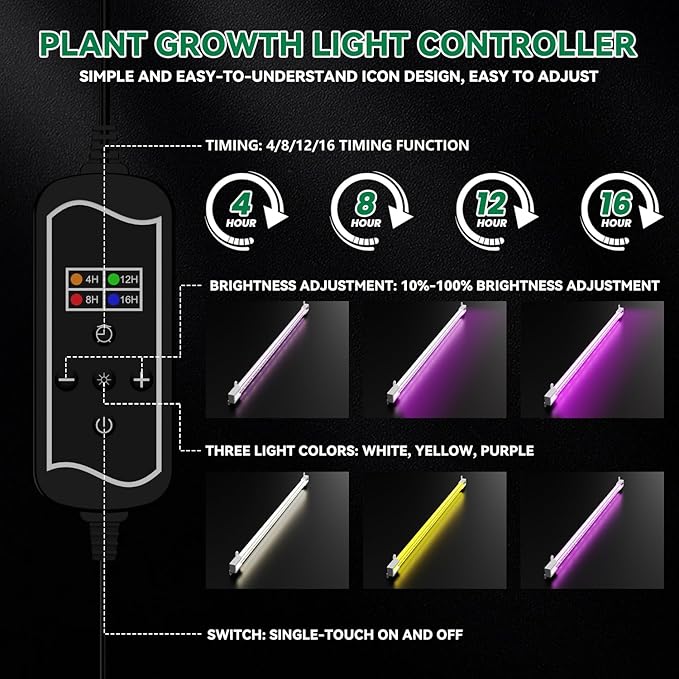 120 Cell Seed Starter Tray, Seed Starter Kit with Growth Light, 3.54-inch Humidity Dome Seedling Germinatio Starter Kit, Indoor Seed Germination Tray for Seed Reproduction and Seed Initiation