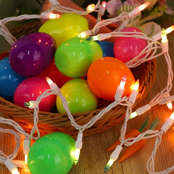 LJLNION 3 Sets Easter String Lights, 150 Count 30 FT Each White Wire Mini Pastel Fairy Lights, 120V UL Certified Connectable Xmas Lights for Garden Patio Holiday Party Outdoor Decoration, Multicolor