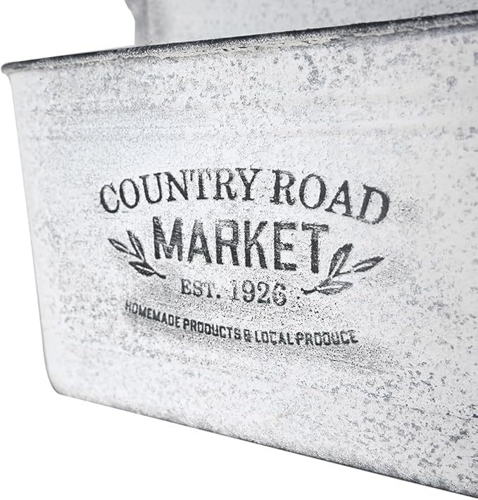 All Chic Set of 2 Metal Hanging Wall Planters Outdoor Indoor Mail Wall Mounted Planter Antique Shabby Chic Wall Decor (White)