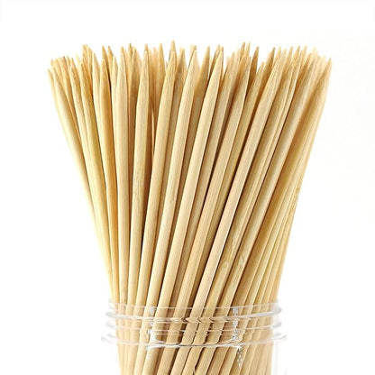Natural Bamboo Skewers 16” Φ=4mm, (200 PCS) for BBQ，Appetiser，Fruit，Cocktail，Kabob，Chocolate Fountain，Grilling，Barbecue，Kitchen，Crafting and Party. Φ=4mm, More Size Choices /8"/10"/12"/14"/16"(16")