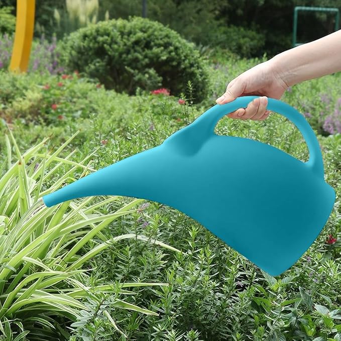 Plastic Watering Can for Plant Garden - 1/2 Gallon - Blue