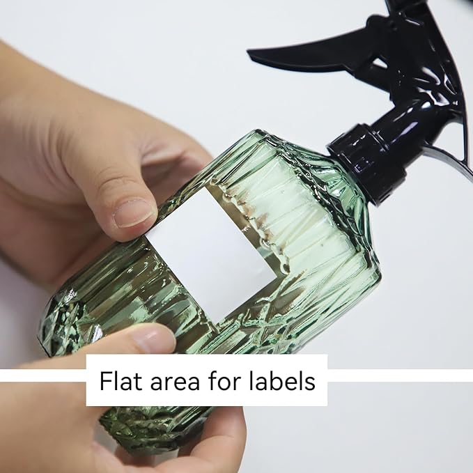 OFFIDIX Fine Mist Plant Mister,Handheld Pressure Glass Spray Bottles,0.43L/15.17oz Watering Can with Adjustable Nozzle for Outdoor Indoor Gardening and Cleaning Work(Light Green)