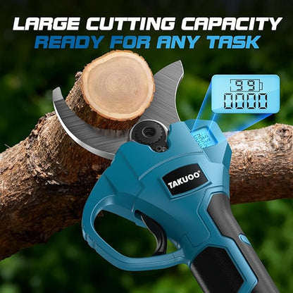 Cordless Electric Pruning Shears with Pole, 2.4" Max Cutting Diameter 14.7FT Reach, Brushless Pole Pruning Shears with 21V 2×4.0Ah Battery, Power Pole Tree Pruner for Branch Trimming