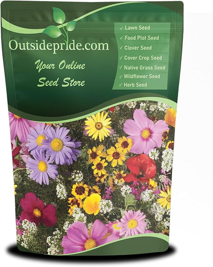 Outsidepride Annual Sun Wild Flower Seed Mix - 1/4 lb Blend of Annual Wildflower Seeds for Sunny Locations, Vibrant & Easy-to-Grow, Attracts Pollinators, Ideal for Home Gardens & Floral Displays