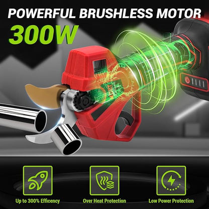 Electric Pruning Shears,Cordless Pruning Shears Brushless Motor with 2Pcs Rechargeable Batteries，21V Upgraded Pruner with LCD Display