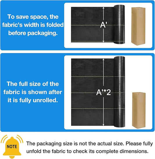 4ft x100ft Pro Black Weed Barrier, 6oz Premium Landscape Fabric-Heavy Duty Woven Ground Cloth with Superior Permeability Weed Control Convenient Design