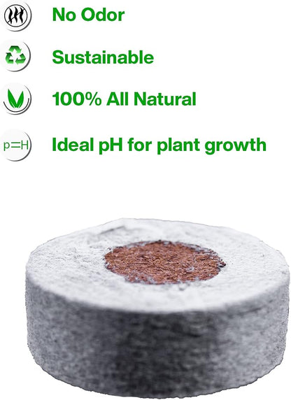 Viagrow® Coco Coir Seed Starter Plugs 50mm Brown Expandable Discs Indoor/Outdoor Growing Medium with Biodegradable Design (50-Pack) / A Product of The Harvest Company™