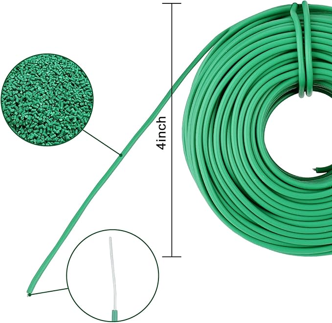 YDSL 100 Feet Soft Tie for Plants, Green Twist Garden Ties Gardening Supplies for Supporting Climbing Plants, Tomatoes, Vegetables, (Diameter - 2.5MM)