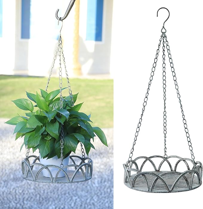 Metal Hanging Planters for Outdoors,Vintage Hanging Baskets for Outdoor,Garden, Patio, Deck, Porch Decor