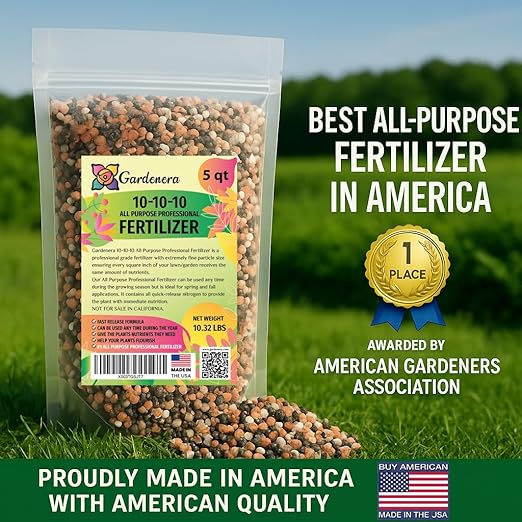 𝐁𝐄𝐒𝐓𝐒𝐄𝐋𝐋𝐄𝐑 10-10-10 Plant Fertilizer Slow Release | 10 10 10 All Purpose Fertilizer for Fruit Trees, Evergreens, Vegetables, Arborvitae, Fig Trees, Shrubs, Pines, Oaks, Flowers [16 OZ]