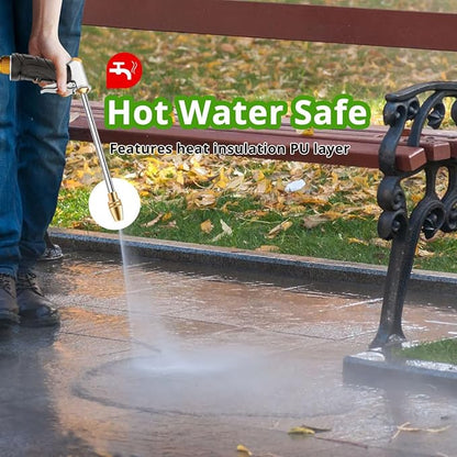 Garden Hose Nozzle Sprayer High Pressure Garden Hose Nozzle Heavy Duty Water Sprayer for Garden Spray Patio Outdoor Washer Pet Shower Car Wash attachment (LongRodHeat-insulated)
